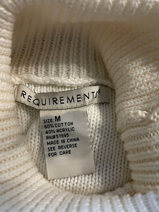 Requirements WHITE KNIT SWEATER, size M, short sleeves, Vintage, - Picture 4 of 4